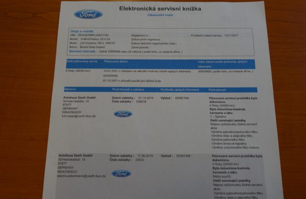 Ford S-MAX 2.0 TDCi Titanium SYNC 3, CZ NAVI,1, nabídka A255/20